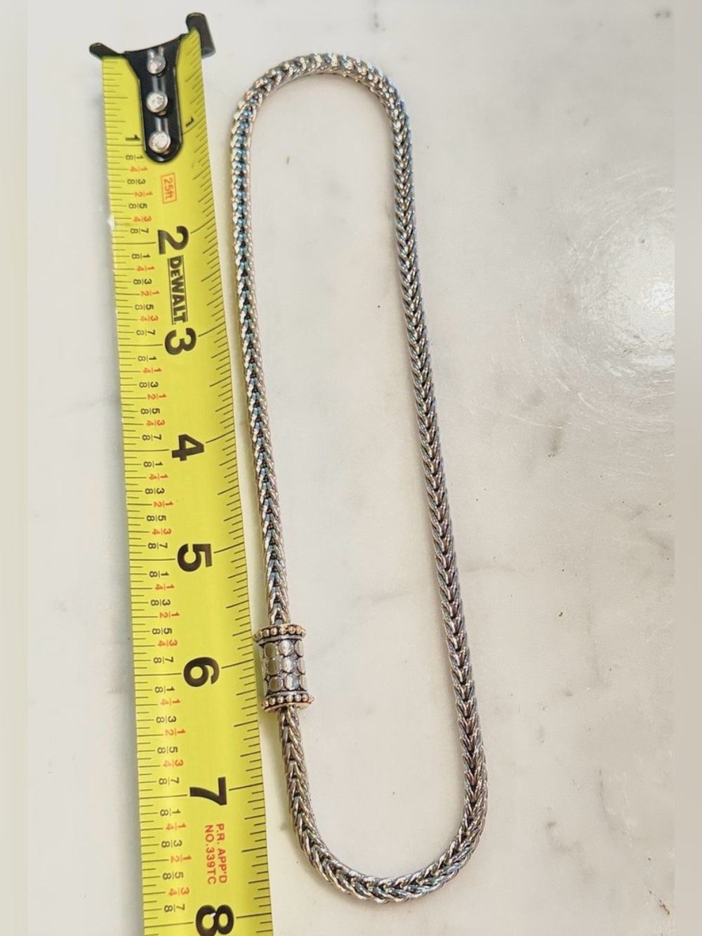 Silver Weave Two-Tone Rope Chain Necklace with Magnetic Clasp - Picture 11 of 11